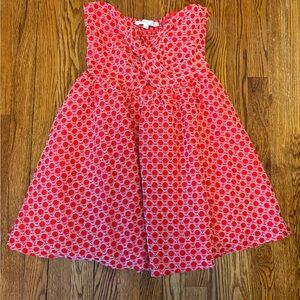 Altar'd State Red and White Strapless Dress with Circle Print